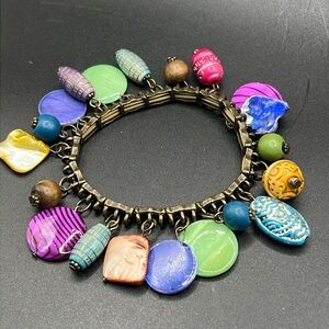 Vintage beaded charm bracelet
